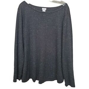 Chico's Touch of Cashmere Shimmer Bateau-Neck Long Sleeve Sweater Size 4 (XXL)